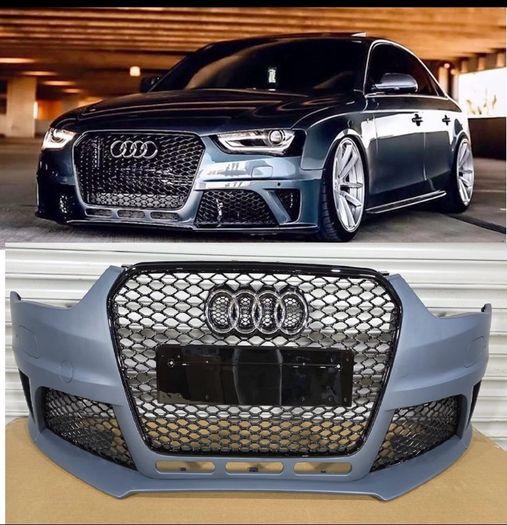 Rs4 Style Front Bumper for A4 B8.5 S4 Audi Honeycomb Grill