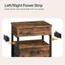 Bedside Table with Charging Station, Side Table with 4 Drawers, 2 AC Outlets, 1 USB-A, 1 Type-C, Nightstand for Bedroom, Living Room, Rustic Brown and Black Image 3