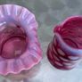 Fenton Cranberry opalescent coin dot glass Image 3