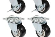 4x 1 Inch PVC Furniture Casters Wear Resistant Mute Universal Heavy Trolley Wheels 360 Degrees Swivel Castor