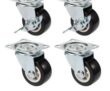 4x 1 Inch PVC Furniture Casters Wear Resistant Mute Universal Heavy Trolley Wheels 360 Degrees Swivel Castor