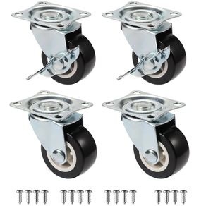 4x 1 Inch PVC Furniture Casters Wear Resistant Mute Universal Heavy Trolley Wheels 360 Degrees Swivel Castor