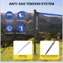 Outdoor Badminton Net Set with Anti-Sag Winch System - Official Size 6.1x1.55m, 4 Rackets, 3 Badminton Balls, Durable PE Net and Carrying Bag for Backyard, Beach and Family Games Image 2