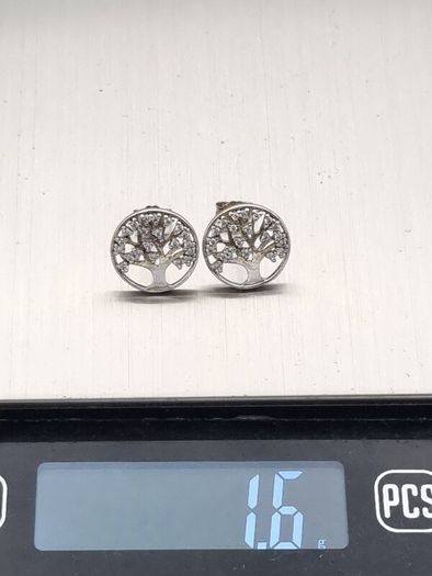 Vintage 925 Sterling Silver Tree Of Life Earrings