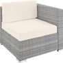 _Aluminium Polyrattan Lounge Set with Glass Table, Sofa Table Set, for Garden, Balcony and Patio, Includes Cushions Image 2