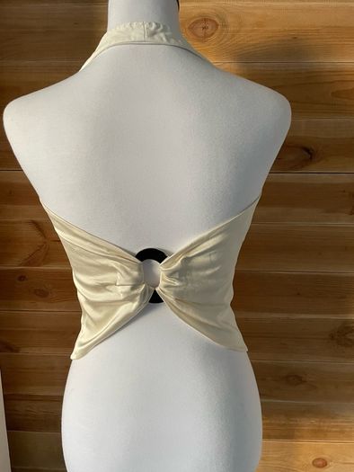 Waistcoat halterneck top  Karen Millen elegant occasion cream size 10