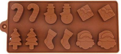Christmas silicone mould Santa snowman tree stockings candy