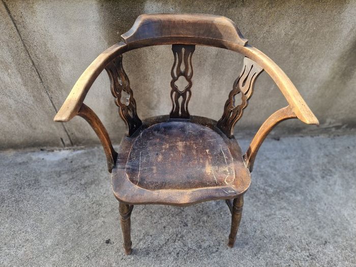 Antique Victorian Wooden Corner Chair - Restoration Project