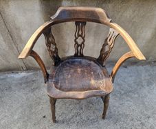 Antique Victorian Wooden Corner Chair - Restoration Project