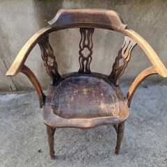 Antique Victorian Wooden Corner Chair - Restoration Project