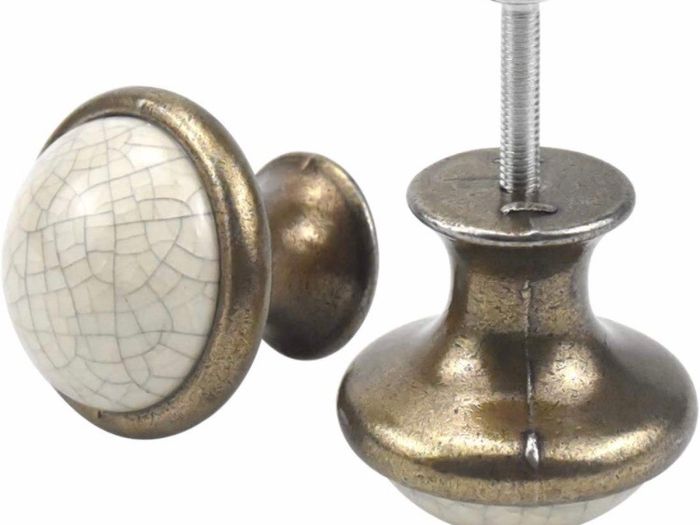 10PCS Vintage Cabinet Knobs, 33MM Ceramic Knobs, Vintage Shabby Chic Round Drawer Knobs, Kitchen Cabinet Cupboard Drawer Door Knobs Pull Handles for Chest of Drawers Kitchen Cabinet Cupboards