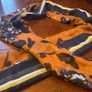 SAMOON scarf in navy with burnt orange and white Image 2