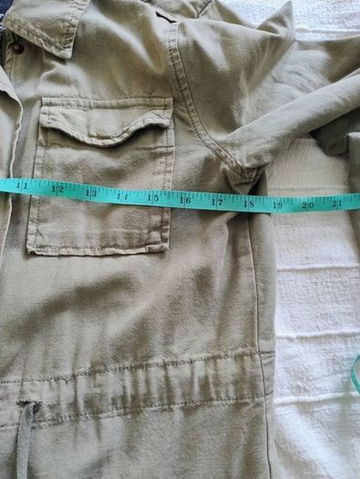 New Look green cotton jacket in very good condition see last three photos for exact measurements FREE STANDARD POSTAGE INCLUDED