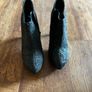 Black glitter ankle high heel boots Image 2