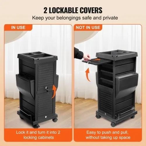 Ultimate Salon Trolley Cart, Lockable Beauty Salon Cart for Stylist with 6 Removable Drawers & Tool Holder, Plastic Hairdressing Rolling Cart with Lockable