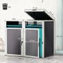 2 x 240 L Bins Outdoor Bin Cover 180 Lift-Up Lid Galvanized Steel Image 2