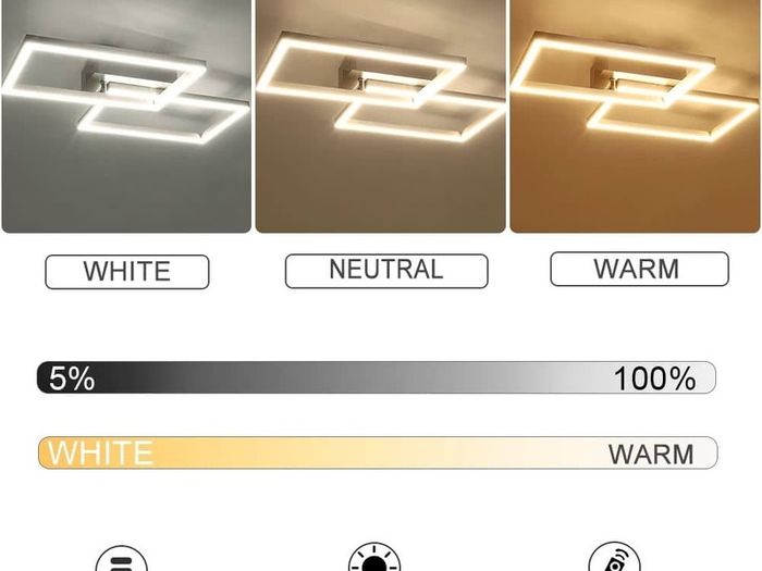 30W Led Ceiling Light Dimmable, Modern Ceiling Lamp 2 Built-in LED Boards with Remote Control, 3000K-6000K, Rejustable Wall Lamp, Flush Mount Ceiling Spots for Living Room Bedrooms Kitchen (FREE SHIPPING)