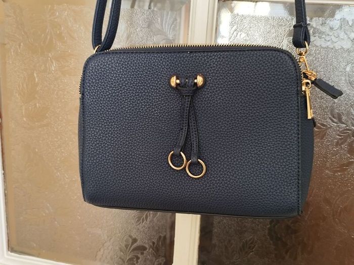 Classic Navy Faux Leather Crossbody Bag / Handbag