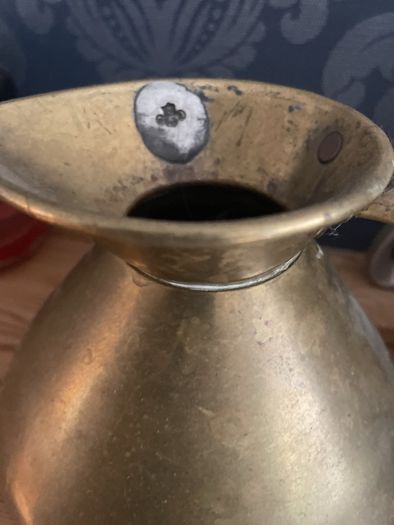 brass jug with led stamp