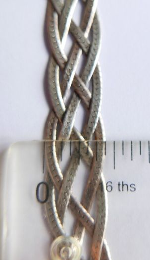 Vintage 925 Sterling Silver 5 Strands Braided Made in ITALY Necklace, length 18" - 16,1g