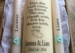 Personalised wedding unity candles