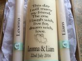 Personalised wedding unity candles