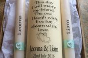 Personalised wedding unity candles
