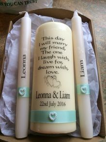 Personalised wedding unity candles