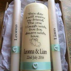 Personalised wedding unity candles