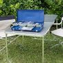 Chef Folding Double Burner Stove and Grill, compact gas cooker for camping or festivals, Blue Image 5