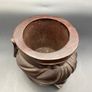 Chinese carved hardwood brush pot, carved with a Chinese Man Image 6