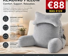 Pillow with Arm Support & Side Pockets