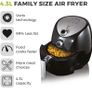 Family Size Air Fryer with Rapid Air Circulation, 60-Minute Timer, 4.3 Litre, 1500W, Black (FREE POSTAGE) Image 5