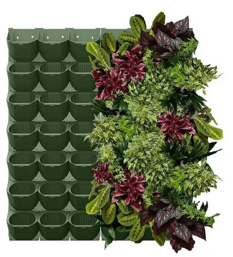 Wall-mounted vertical garden system with irrigation system