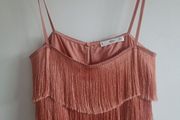 Mango MNG Dusty Rose Fringe Camisole Top - Size 8-10