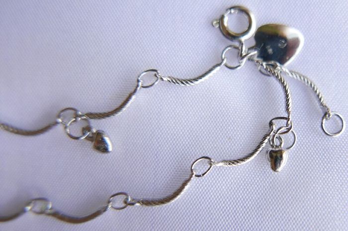 Vintage 18ct G P white Gold Plated Women's Bangle Bracelet L 9" - 2,97g