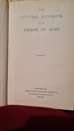 Legion Of Mary Official Handbook. Hardback In Very Good Condition.