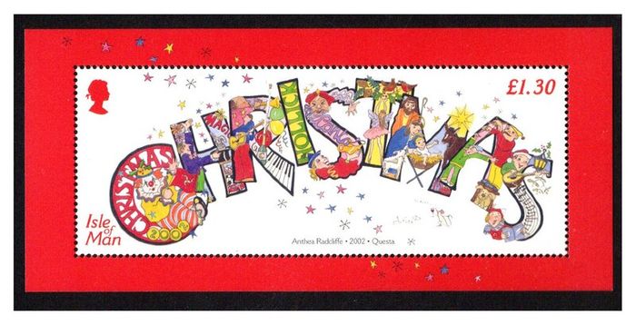 2002 Isle of Man Christmas Commemorative Stamp Miniature Sheet Mint Never Hinged (MNH)