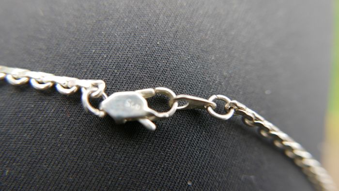 Vintage Disco Era 925 Sterling Silver Bib Necklace 27,4g  L-18"