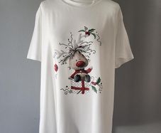 White Xmas t-shirt, Size 0XL / UK16, Brand new