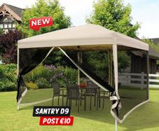 3 x 3m Pop-Up Gazebo with Mesh Sides & Carry Bag