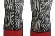 Dunnes Ladies Zebra Print &amp; Red Colour Block Midi  Pencil Dress Uk 14