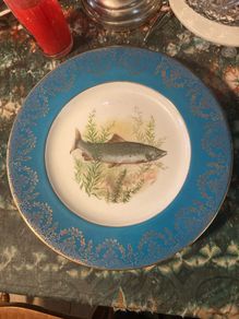 Vintage fish dinner plates free postage