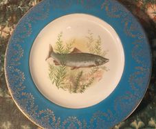 Vintage fish dinner plates free postage