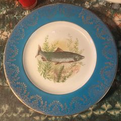Vintage fish dinner plates free postage