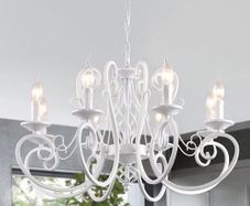 8-Light Vintage Black French Country Chandelier: