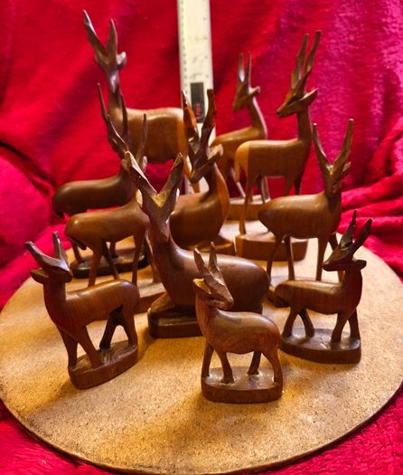 Vintage Teak Antelope Figures