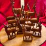 Vintage Teak Antelope Figures Image 3