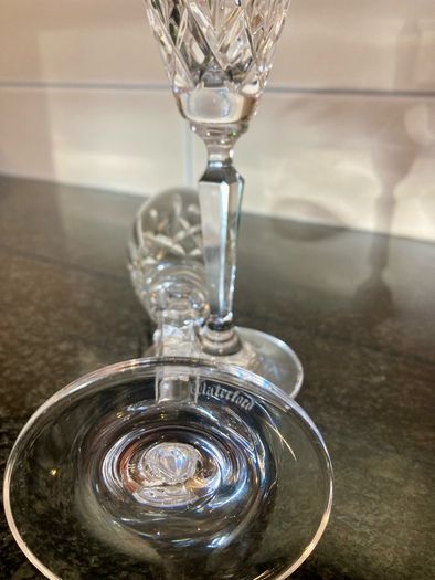 Pair of vintage Waterford champagne glasses