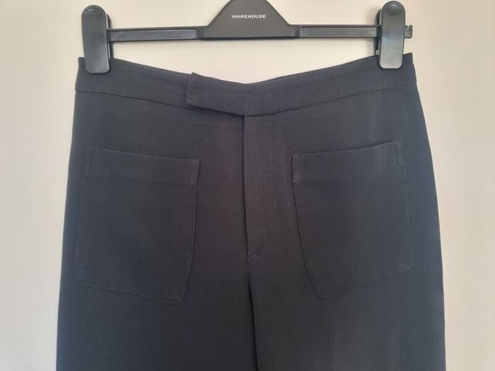 Black Twill, Straight/Wide-Leg Trousers, Size 30"